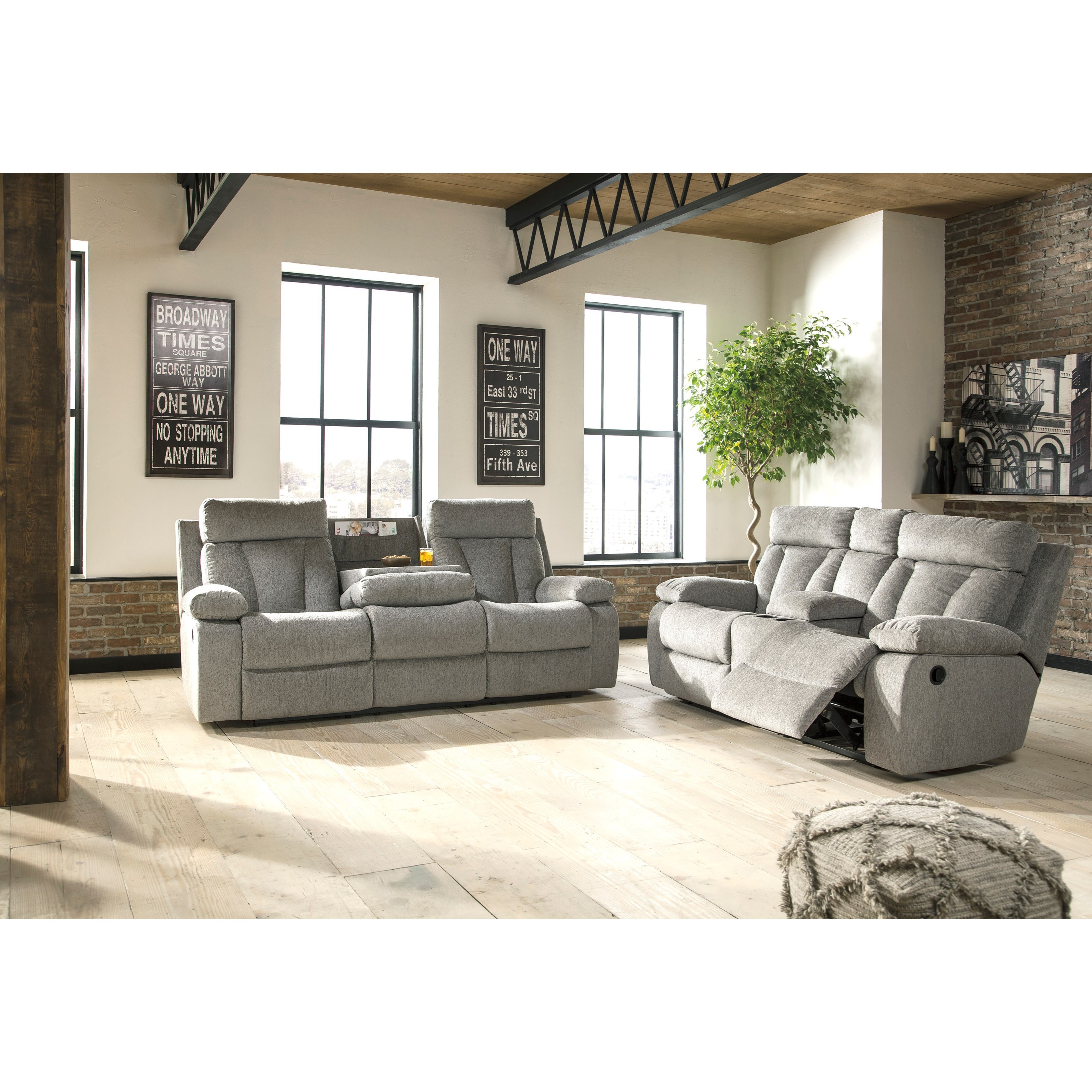 Ashley mitchiner reclining sofa store with drop down table stores